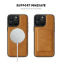 Ochranný kryt z PU kože s MagSafe pre iPhone 16 Pro Max - čierny