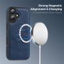 Ochranný kryt z PU kože s MagSafe pre iPhone 17 - tmavomodrý