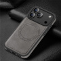 Ochranný kryt z PU kože s MagSafe pre iPhone 17 Pro - sivý