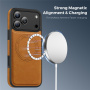 Ochranný kryt z PU kože s MagSafe pre iPhone 17 Pro Max - hnedý