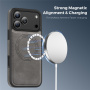 Ochranný kryt z PU kože s MagSafe pre iPhone 17 Pro Max - sivý