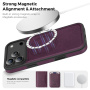 Ochranný kryt z PU kože s MagSafe pre iPhone 17 Pro Max - tmavofialový