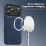 Ochranný kryt z PU kože s MagSafe pre iPhone 17 Pro Max - tmavomodrý