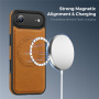 Ochranný kryt z PU kože s MagSafe pre iPhone Air - hnedý