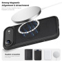 Ochranný kryt z PU kože s MagSafe pre iPhone Air - čierny