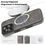 Ochranný kryt z PU kože s MagSafe pre iPhone 13 Pro - sivý