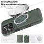 Ochranný kryt z PU kože s MagSafe pre iPhone 13 Pro - tmavosivý