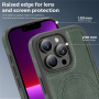Ochranný kryt z PU kože s MagSafe pre iPhone 13 Pro - tmavosivý