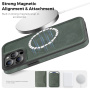 Ochranný kryt z PU kože s MagSafe pre iPhone 13 Pro Max - tmavosivý