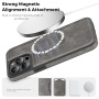 Ochranný kryt z PU kože s MagSafe pre iPhone 14 Pro Max - sivý