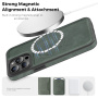 Ochranný kryt z PU kože s MagSafe pre iPhone 14 Pro Max - tmavosivý