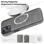Ochranný kryt z PU kože s MagSafe pre iPhone 14 Plus - sivý