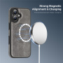 Ochranný kryt z PU kože s MagSafe pre iPhone 16 - sivý