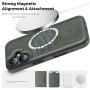 Ochranný kryt z PU kože s MagSafe pre iPhone 16 - tmavosivý