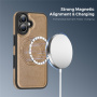 Ochranný kryt z PU kože s MagSafe pre iPhone 16 - zlatý