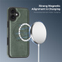 Ochranný kryt z PU kože s MagSafe pre iPhone 16 Plus - tmavosivý