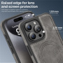 Ochranný kryt z PU kože s MagSafe pre iPhone 15 Pro Max - sivý