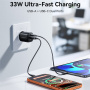 JOYROOM JR-TG7 rýchlonabíjací adaptér s portmi USB-C / USB-A - 33W - biely