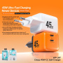 WEKOME WP-U47 GaN rýchlonabíjací adaptér s portmi 2x USB-C - 45W - oranžový