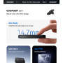 ESSAGER ES-CD61 GaN ultratenký rýchlonabíjací adaptér s portmi USB-C / USB-A - 33W - čierny