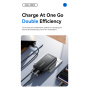 ESSAGER ES-CD48 GaN ultratenký rýchlonabíjací adaptér s portmi USB-C / USB-A - 65W - čierny