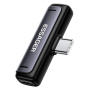 ESSAGER 2v1 audio a nabíjacia redukcia - 2x USB-C na USB-C - sivá