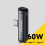 ESSAGER 2v1 audio a nabíjacia redukcia - 2x USB-C na USB-C - sivá