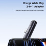 ESSAGER 2v1 audio a nabíjacia redukcia - 2x USB-C na USB-C - sivá