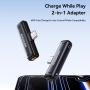 ESSAGER 2v1 audio a nabíjacia redukcia - 3,5 mm jack / USB-C na USB-C - sivá