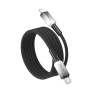 DUX DUCIS WLCM Series opletaný nabíjací a dátový kábel - USB-C na Lightning - 1 m - čierny