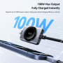 ESSAGER 2v1 univerzálny opletaný nabíjací kábel - USB-C na magnetický puk / USB-C - 1 m - čierny