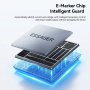 ESSAGER 2v1 univerzálny opletaný nabíjací kábel - USB-C na magnetický puk / USB-C - 1 m - čierny