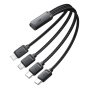 ESSAGER 4v1 nabíjacia a dátová redukcia - USB-C na 2x USB-C / Lightning / micro USB - čierna