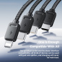 ESSAGER 4v1 nabíjacia a dátová redukcia - USB-C na 2x USB-C / Lightning / micro USB - čierna