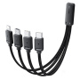 ESSAGER 4v1 nabíjacia a dátová redukcia - USB-C na 2x USB-C / Lightning / micro USB - čierna