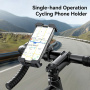 USAMS ZJ082 držiak na bicykel a motorku na riadidlá a spätné zrkadlo pre iPhone - čiernostrieborný