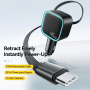 ESSAGER F779 sada autonabíjačky s portmi USB-C / USB-A a výsuvný kábel USB-C - 45W - 75 cm - čierna