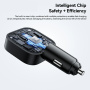 ESSAGER F779 sada autonabíjačky s portmi USB-C / USB-A a výsuvný kábel USB-C - 45W - 75 cm - čierna
