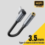 ESSAGER audio redukcia - 3,5 mm jack na USB-C - čierna