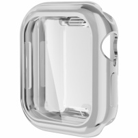 ENKAY puzdro z mäkkého plastu s ochranou displeja pre Apple Watch 46mm - strieborné