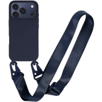 Matný kryt s nastaviteľným popruhom pre iPhone 17 Pro Max - tmavomodrý