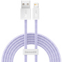 Baseus opletený rýchlonabíjací a dátový kábel 2,4 A USB-A / Lightning pre iPhone / iPad / iPod / AirPods - 2 m - fialový