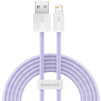 Baseus opletený rýchlonabíjací a dátový kábel 2,4 A USB-A / Lightning pre iPhone / iPad / iPod / AirPods - 2 m - fialový
