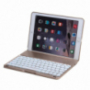WITSPAD hliníkový kryt s farebne podsvietenou Bluetooth klávesnicou pre iPad 9,7" (2017/2018) / Pro 9,7" / Air 1 / 2 - zlatý