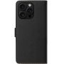 Flipové púzdro s perličkami a kamienkami pre iPhone 16 Pro - čierne