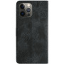 Flipové púzdro so vzorom motýľov pre iPhone 12 / 12 Pro - tmavo sivé