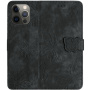 Flipové púzdro so vzorom motýľov pre iPhone 12 / 12 Pro - tmavo sivé
