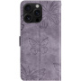 Flipové púzdro so vzorom motýľov pre iPhone 16 Pro Max - fialové