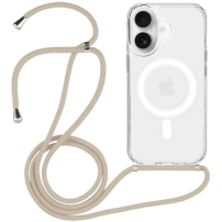 Transparentný kryt so šnúrkou a MagSafe pre iPhone 17 - béžový