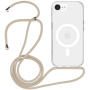 Transparentný kryt so šnúrkou a MagSafe pre iPhone 16e / 17e - béžový